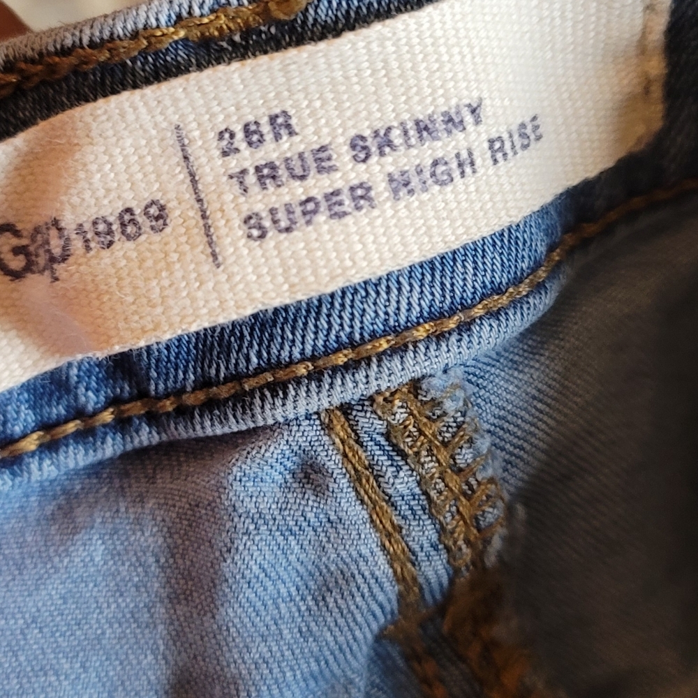 Gap Stretch 1969 Patchwork True Skinny Super High… - image 4